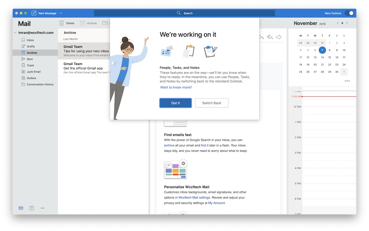 Outlook for mac redesign